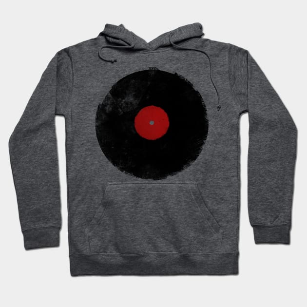 Vinyl Records Distressed Design Hoodie by ddtk